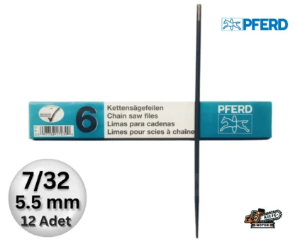 PFERD 7/32 5.5 mm Motorlu Testere Zincir Bileme Eğe 12 Adet Kılıç Motor 3